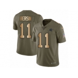 Men Nike Carolina Panthers #11 Brenton Bersin Limited Olive Gold 2017 Salute to Service NFL Jersey