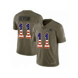 Men Nike Carolina Panthers #11 Brenton Bersin Limited Olive USA Flag 2017 Salute to Service NFL Jersey