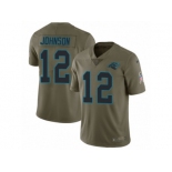 Men Nike Carolina Panthers #12 Charles Johnson Limited Olive 2017 Salute to Service NFL Jersey