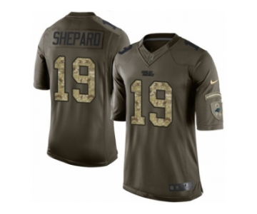 Men Nike Carolina Panthers #19 Russell Shepard Limited Green Salute to Service NFL Jersey