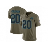 Men Nike Carolina Panthers #20 Kurt Coleman Limited Olive 2017 Salute to Service NFL Jersey