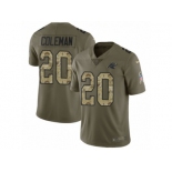 Men Nike Carolina Panthers #20 Kurt Coleman Limited Olive Camo 2017 Salute to Service NFL Jersey