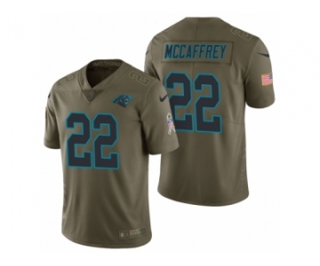 Men Nike Carolina Panthers #22 Christian McCaffrey Olive 2017 Salute to Service Limited Jerseys