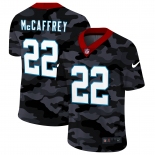 Men Nike Carolina Panthers #22 McCaffrey 2020 Nike Camo Salute to Service Limited Jersey