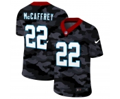 Men Nike Carolina Panthers #22 McCaffrey 2020 Nike Camo Salute to Service Limited Jersey