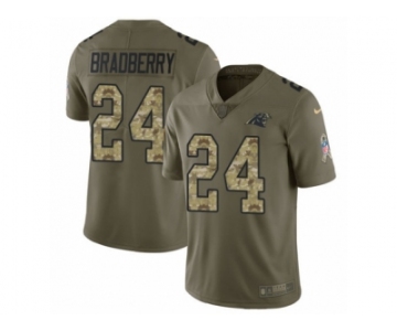 Men Nike Carolina Panthers #24 James Bradberry Limited Olive Camo 2017 Salute to Service NFL Jersey