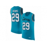 Men Nike Carolina Panthers #29 Mike Adams Blue Rush Player Name & Number Tank Top NFL Jersey