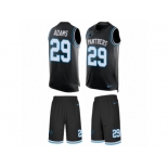 Men Nike Carolina Panthers #29 Mike Adams Limited Black Tank Top Suit NFL Jersey