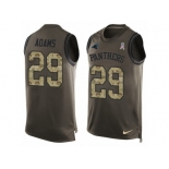 Men Nike Carolina Panthers #29 Mike Adams Limited Green Salute to Service Tank Top NFL Jersey