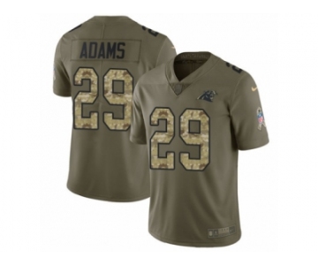 Men Nike Carolina Panthers #29 Mike Adams Limited Olive Camo 2017 Salute to Service NFL Jersey