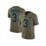 Men Nike Carolina Panthers #3 Derek Anderson Limited Olive 2017 Salute to Service NFL Jersey