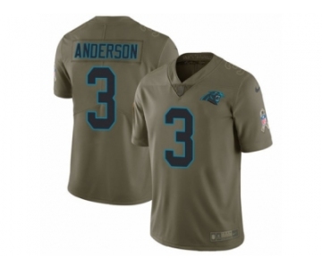 Men Nike Carolina Panthers #3 Derek Anderson Limited Olive 2017 Salute to Service NFL Jersey