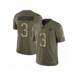 Men Nike Carolina Panthers #3 Derek Anderson Limited Olive Camo 2017 Salute to Service NFL Jersey