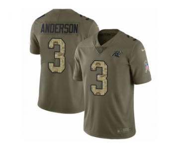 Men Nike Carolina Panthers #3 Derek Anderson Limited Olive Camo 2017 Salute to Service NFL Jersey