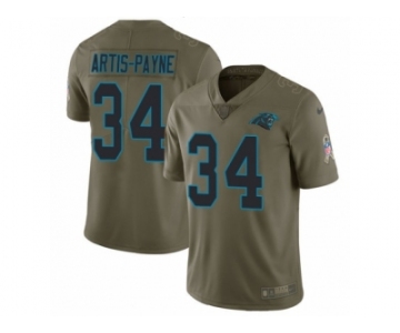 Men Nike Carolina Panthers #34 Cameron Artis-Payne Limited Olive 2017 Salute to Service NFL Jersey