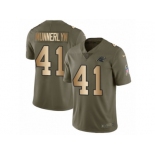 Men Nike Carolina Panthers #41 Captain Munnerlyn Limited Olive Gold 2017 Salute to Service NFL Jersey