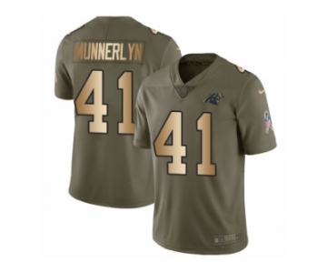 Men Nike Carolina Panthers #41 Captain Munnerlyn Limited Olive Gold 2017 Salute to Service NFL Jersey