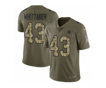 Men Nike Carolina Panthers #43 Fozzy Whittaker Limited Olive Camo 2017 Salute to Service NFL Jersey