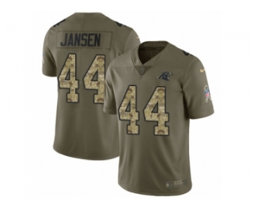 Men Nike Carolina Panthers #44 J.J. Jansen Limited Olive Camo 2017 Salute to Service NFL Jersey