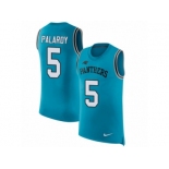 Men Nike Carolina Panthers #5 Michael Palardy Blue Rush Player Name & Number Tank Top NFL Jersey