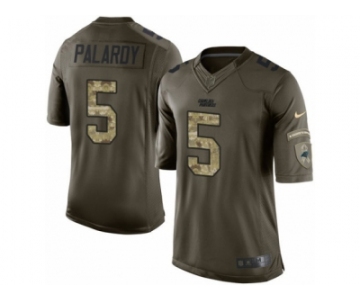 Men Nike Carolina Panthers #5 Michael Palardy Limited Green Salute to Service NFL Jersey