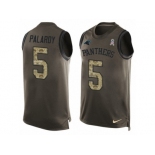 Men Nike Carolina Panthers #5 Michael Palardy Limited Green Salute to Service Tank Top NFL Jersey