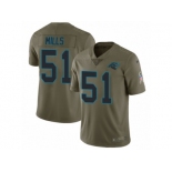 Men Nike Carolina Panthers #51 Sam Mills Limited Olive 2017 Salute to Service NFL Jersey