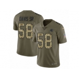 Men Nike Carolina Panthers #58 Thomas Davis Limited Olive Camo 2017 Salute to Service NFL Jersey