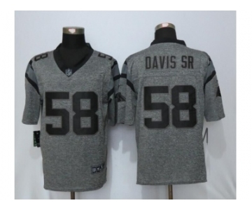 Men Nike Carolina Panthers #58 Thomas Davis Sr Gray Stitched Gridiron Gray Limited Jersey