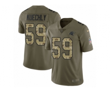 Men Nike Carolina Panthers #59 Luke Kuechly Limited Olive Camo 2017 Salute to Service NFL Jersey