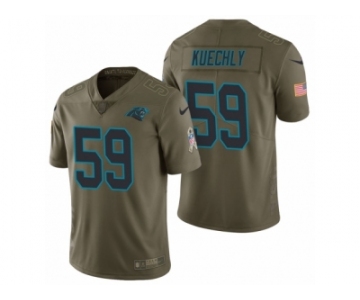 Men Nike Carolina Panthers #59 Luke Kuechly Olive 2017 Salute to Service Limited Jerseys