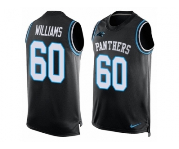 Men Nike Carolina Panthers #60 Daryl Williams Limited Black Player Name & Number Tank Top NFL Jersey