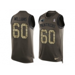 Men Nike Carolina Panthers #60 Daryl Williams Limited Green Salute to Service Tank Top NFL Jersey