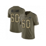 Men Nike Carolina Panthers #60 Daryl Williams Limited Olive Camo 2017 Salute to Service NFL Jersey