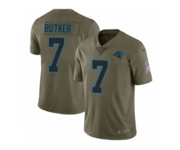 Men Nike Carolina Panthers #7 Harrison Butker Limited Olive 2017 Salute to Service NFL Jersey