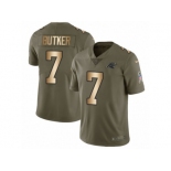 Men Nike Carolina Panthers #7 Harrison Butker Limited Olive Gold 2017 Salute to Service NFL Jersey