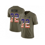 Men Nike Carolina Panthers #72 Taylor Moton Limited Olive USA Flag 2017 Salute to Service NFL Jersey