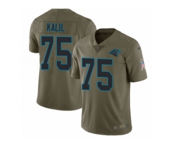 Men Nike Carolina Panthers #75 Matt Kalil Limited Olive 2017 Salute to Service NFL Jersey