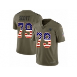 Men Nike Carolina Panthers #79 Chris Scott Limited Olive USA Flag 2017 Salute to Service NFL Jerse