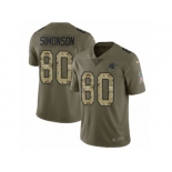 Men Nike Carolina Panthers #80 Scott Simonson Limited Olive Camo 2017 Salute to Service NFL Jersey