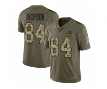 Men Nike Carolina Panthers #84 Ed Dickson Limited Olive Camo 2017 Salute to Service NFL Jersey