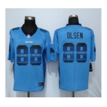 Men Nike Carolina Panthers #88 Greg Olsen Blue Strobe Jersey[Limited]