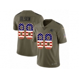 Men Nike Carolina Panthers #88 Greg Olsen Limited Olive USA Flag 2017 Salute to Service NFL Jersey