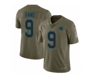 Men Nike Carolina Panthers #9 Graham Gano Limited Olive 2017 Salute to Service NFL Jersey