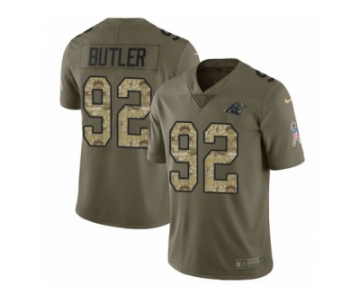 Men Nike Carolina Panthers #92 Vernon Butler Limited Olive Camo 2017 Salute to Service NFL Jersey