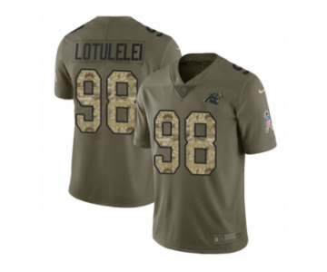 Men Nike Carolina Panthers #98 Star Lotulelei Limited Olive Camo 2017 Salute to Service NFL Jersey