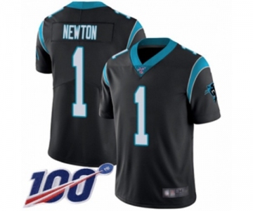 Men's Carolina Panthers #1 Cam Newton Black Team Color Vapor Untouchable Limited Player 100th Season Football Jersey