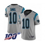 Men's Carolina Panthers #10 Curtis Samuel Silver Inverted Legend Limited 100th Season Football Jersey