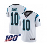 Men's Carolina Panthers #10 Curtis Samuel White Vapor Untouchable Limited Player 100th Season Football Jersey