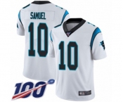 Men's Carolina Panthers #10 Curtis Samuel White Vapor Untouchable Limited Player 100th Season Football Jersey